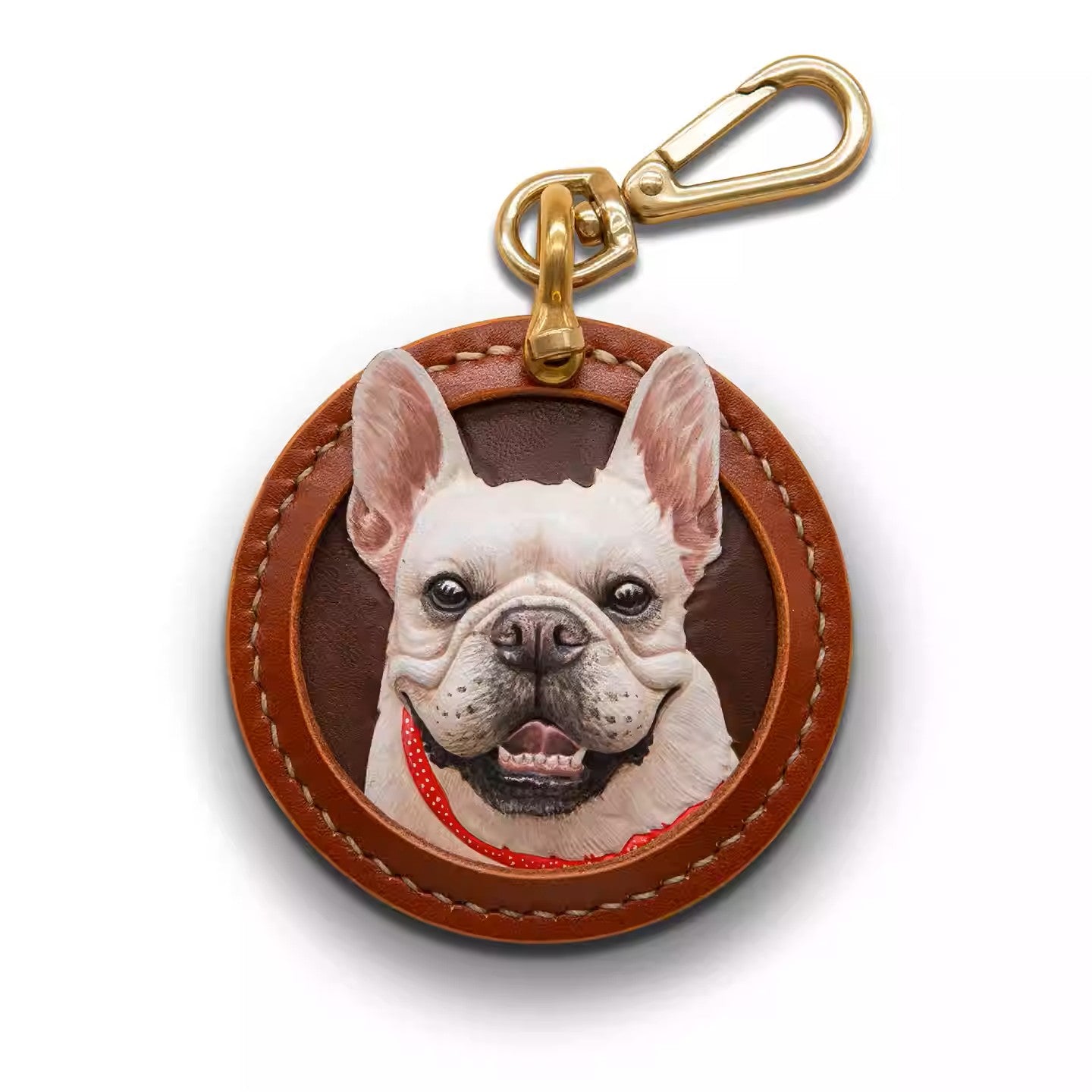 Custom Leather Pet Keychain & tags – Handcrafted Pet Portrait Carving, Personalized Dog & Cat Memorial Gift